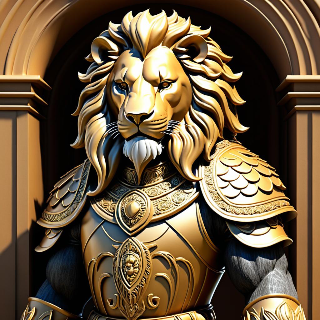 Majestic Lion Guardian Character Design