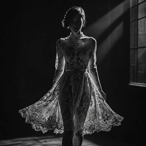 Dramatic Lace Dress with High Fade Hairstyle