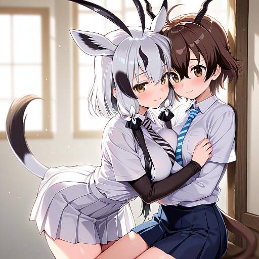 Illustration of Arabian oryx (kemono friends), kemono friends in the style of Youta