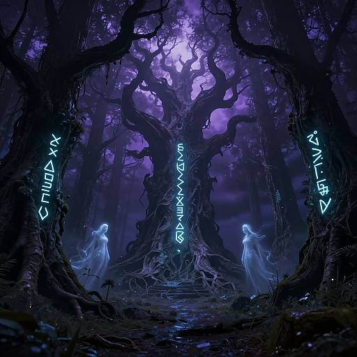 Mystical Dark Fantasy Forest Scene