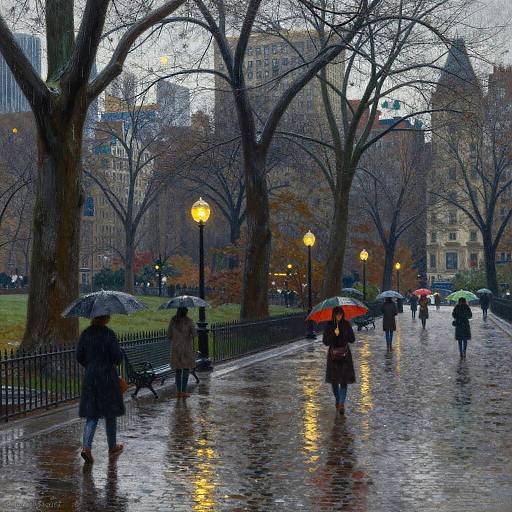 Impressionist Rainy Central Park Evening
