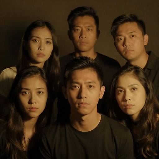 Intense Group Portrait in Yellow Light