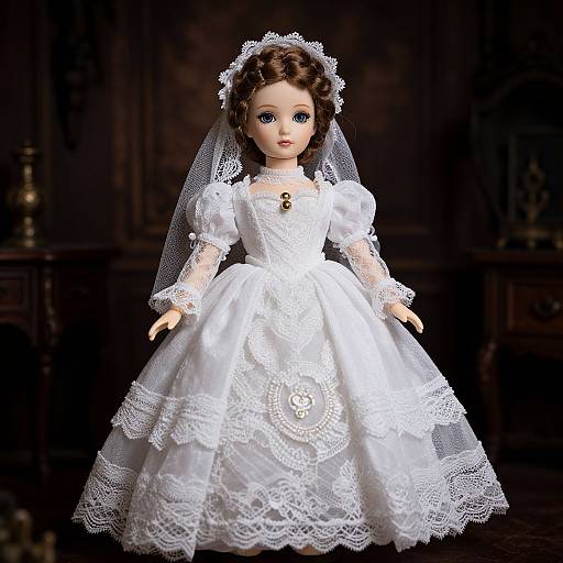 Elegant Gothic Doll in Vintage Setting