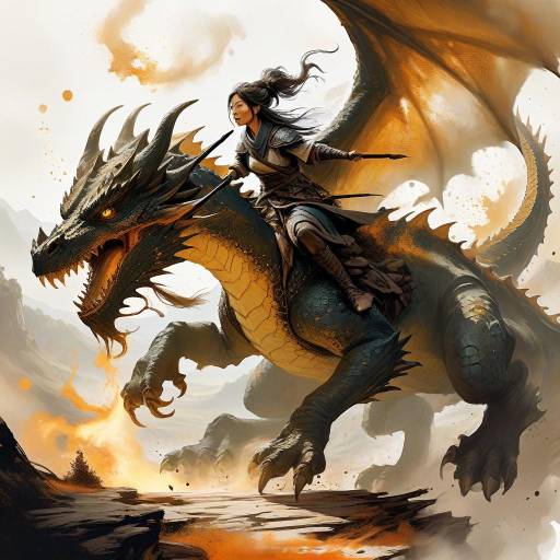 Epic Wizard Warrior on Dragon Adventure