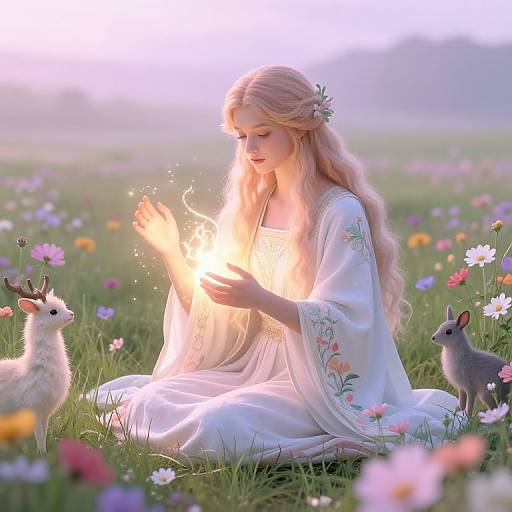 Veliona as Mythical Healer at Dawn