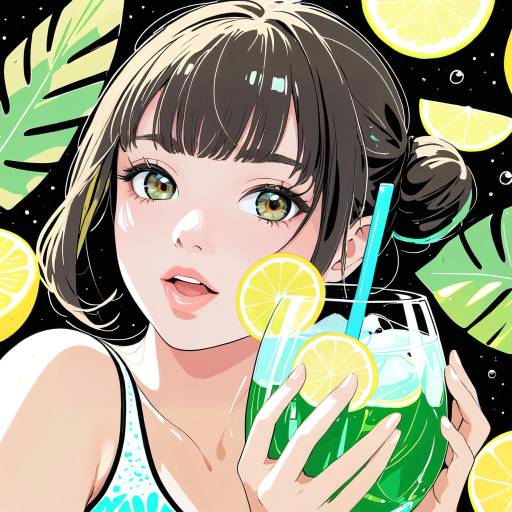 Blissful Girl Daydreaming with Coconut Water Blissful Girl Daydreaming with Coconut Water