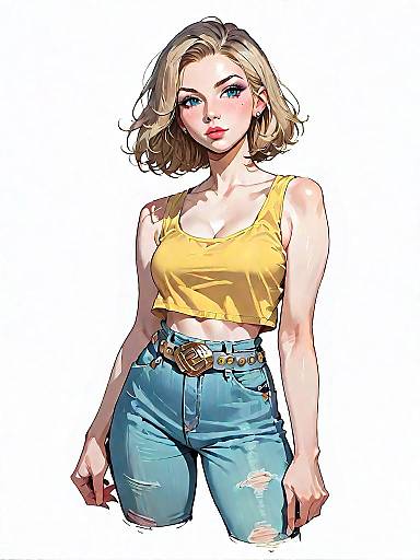 Chic Casual Woman in Full Body Shot