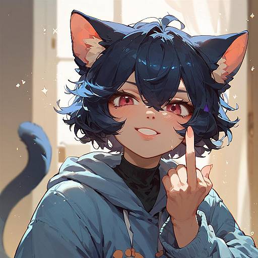 Cute Cat Giving Middle Finger