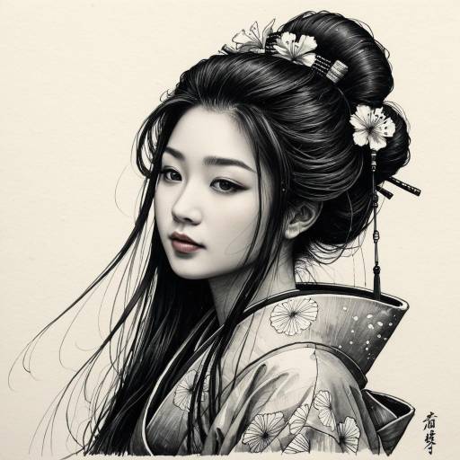 Elegant Geisha Illustration Elegant Geisha Illustration