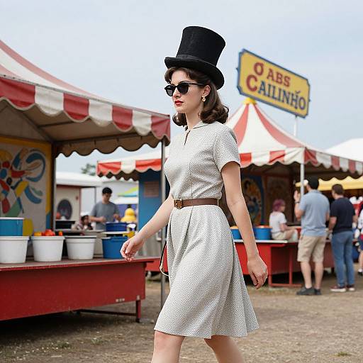1960s Woman at Carnival Games