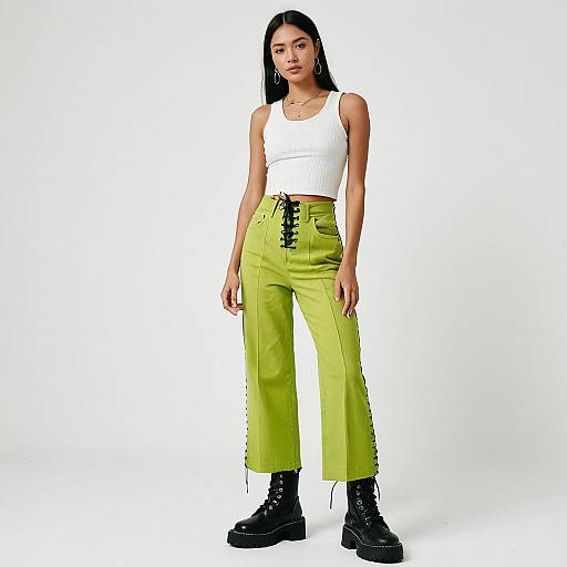 Casual Streetwear with Lime Green Trousers