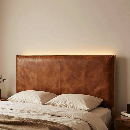 Cozy Minimalist Leather Headboard