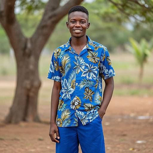 Casual African Shirt Style Portrait