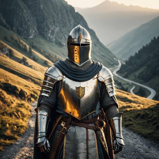 Hyper-Realistic Knight in Misty Mountains Hyper-Realistic Knight in Misty Mountains