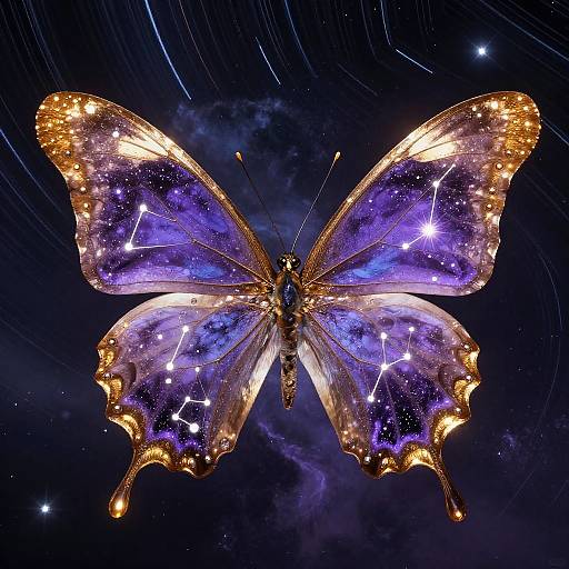 Psychedelic Celestial Butterfly in Cosmos