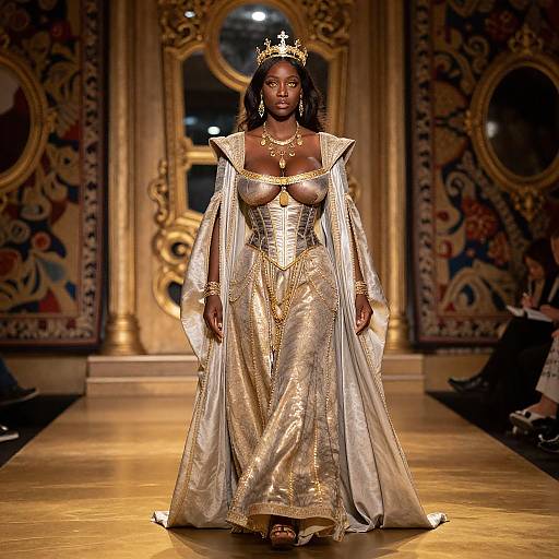 Regal Woman in Royal Fashion Dress