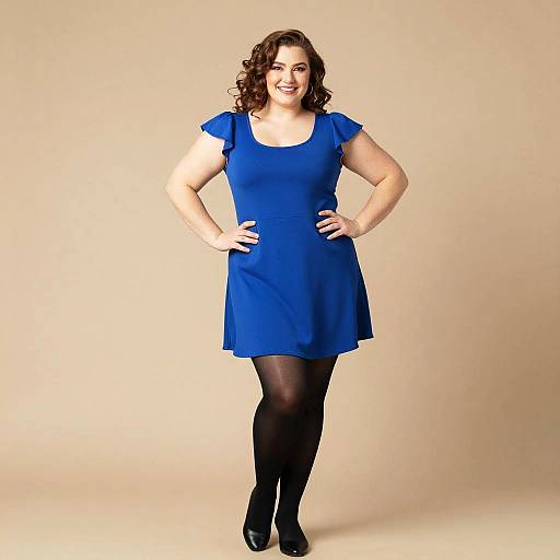 Plus Size Woman in Blue Dress