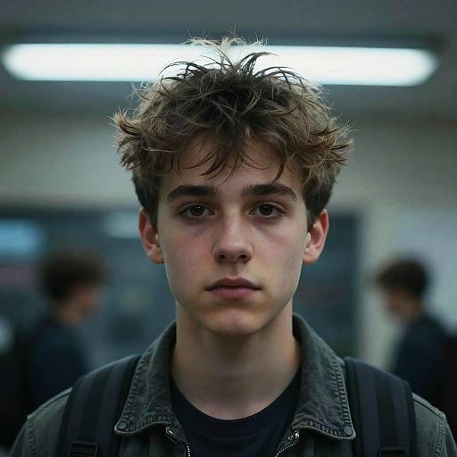 Cinematic Close-Up of Teenage Boy