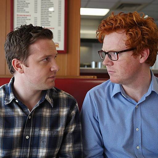 Candid Diner Conversation Between Two Men