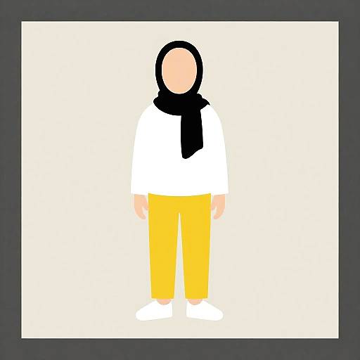 Minimalist Digital Portrait with Headscarf