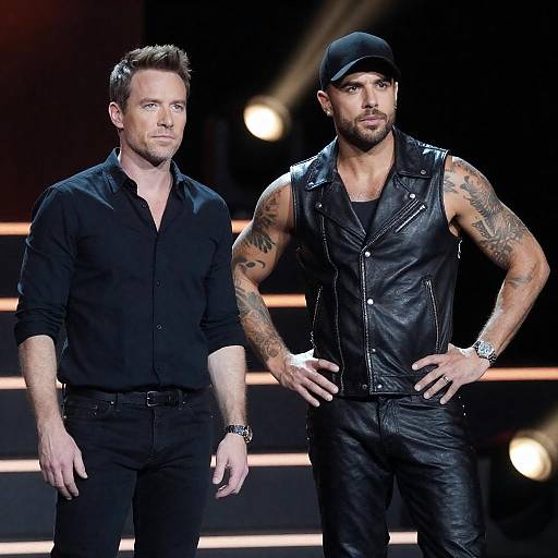 Two Men on Stage, Blurred Lights