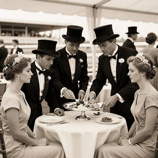 Elegant Racetrack Event in Sepia Tone