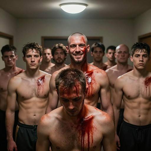 Intense Gathering of Bloodied Figures