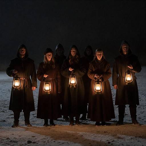 Photograph of Six Medieval Lantern-Bearers