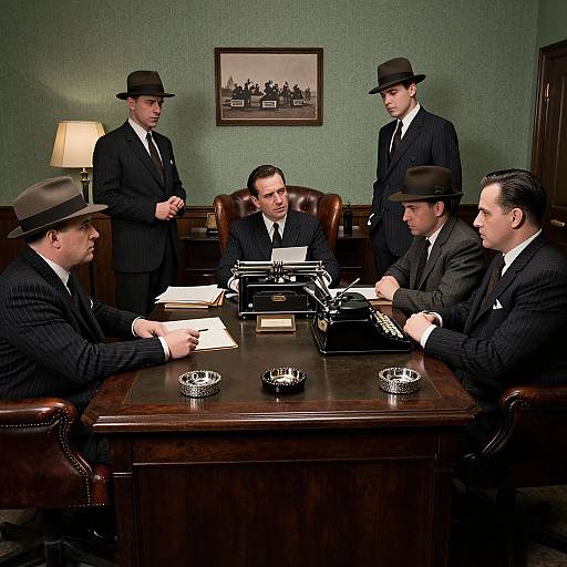 1950s Mafia Meeting Room Scene