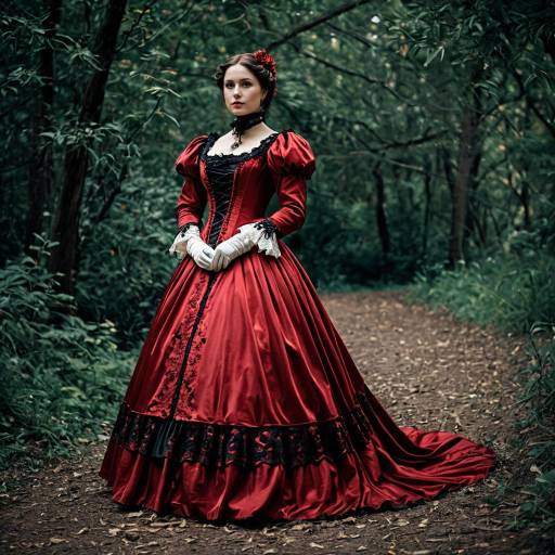 Victorian Canti Cosplay in Red Satin