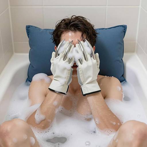 Mysterious Figure in Bathtub Scene