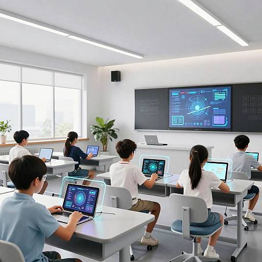Futuristic Classroom with Advanced Technology