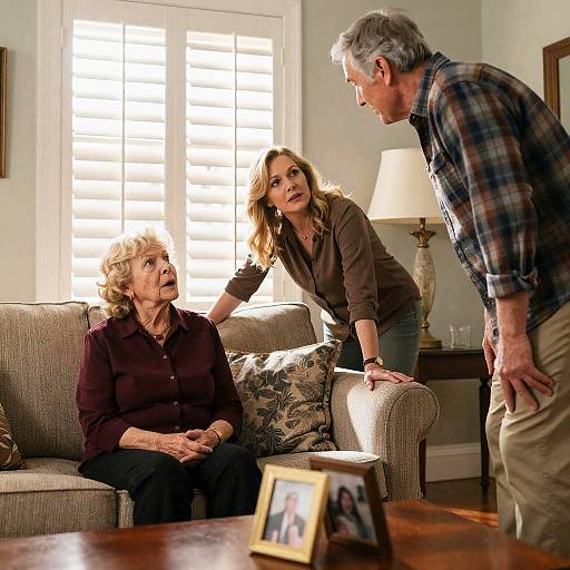 Surprised Reactions in a Bright Living Room