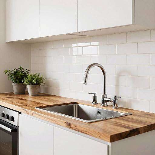 Bright Contemporary Kitchen with Butcher Block