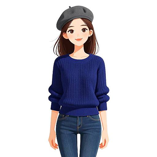 Smiling Woman in Casual Chic Outfit