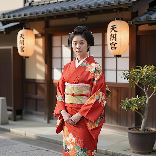 Japanese Woman in Traditional Kimono