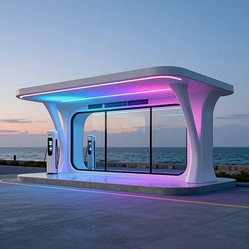Futuristic Bioluminescent Charging Station