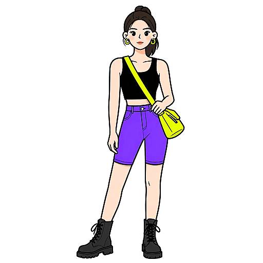 Stylish Woman in Casual Streetwear