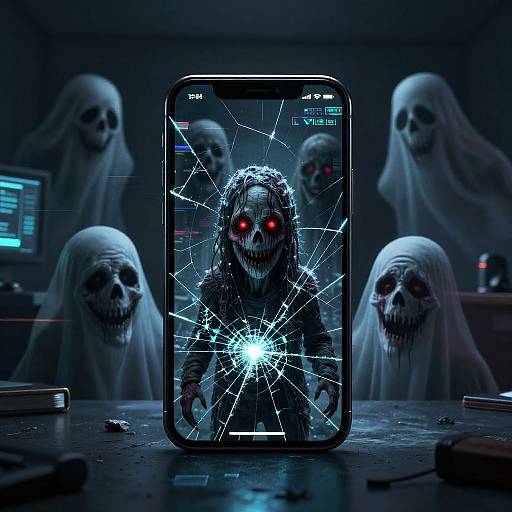 Creepypasta Creatures from Cracked Screens