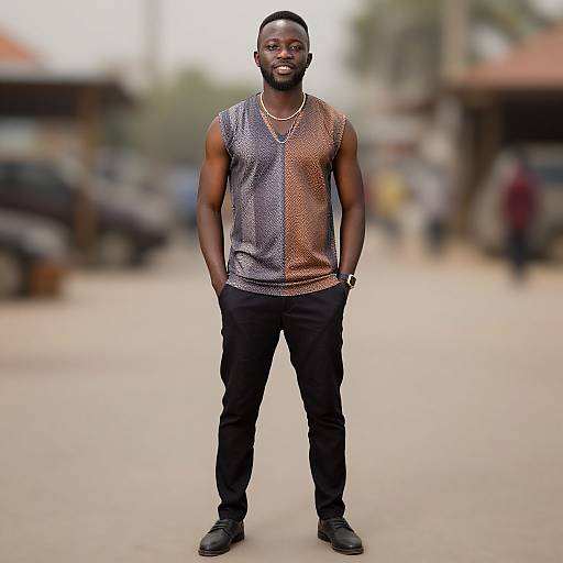 Stylish African Man in Casual Pose