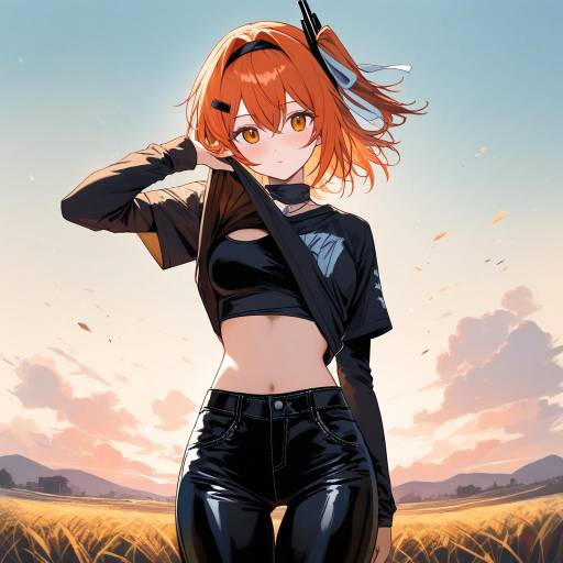Modern Cowgirl in Sunset Dramatic Pose