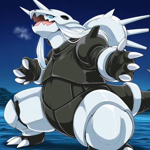 Illustration of Aggron, pokemon in the style of Kaiman garupan