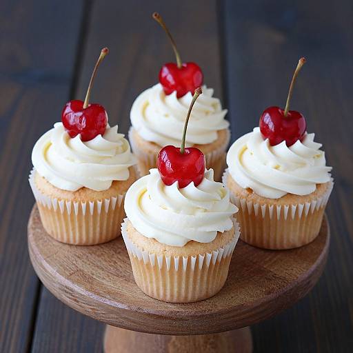 Elegant Frosted Cupcakes with Cherries