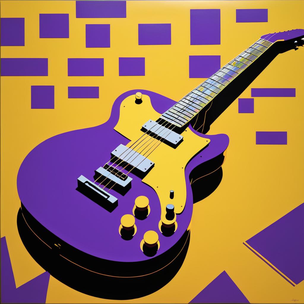 Vibrant Andy Warhol-Inspired Guitar Artwork