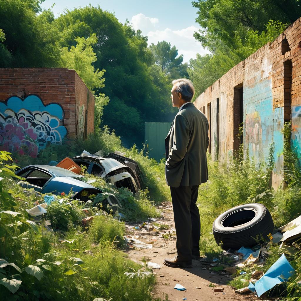 Surreal Abandoned Garden in Daylight