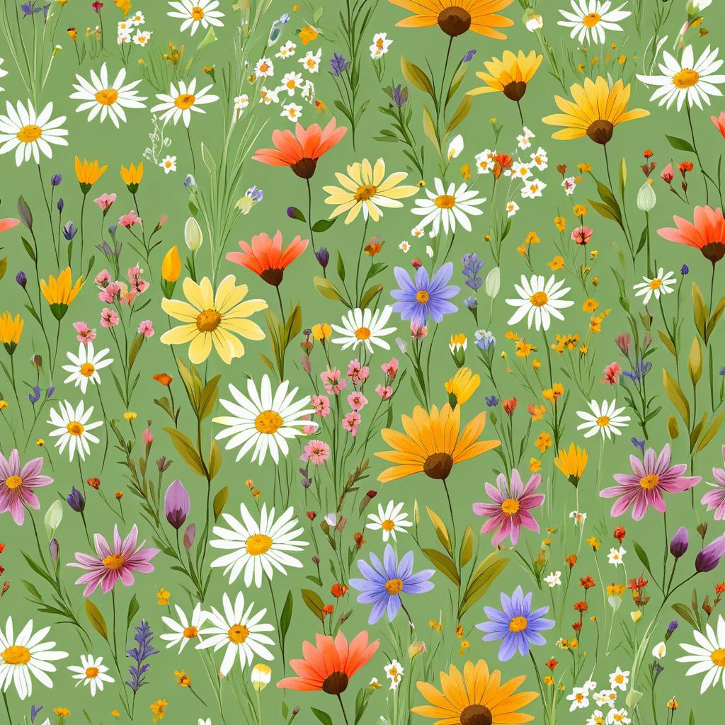 Playful Wildflower Pattern Inspired by Beatrix Potter