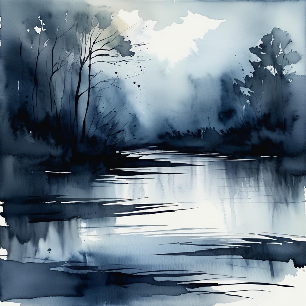 Impressionistic Dark Watercolor Artwork