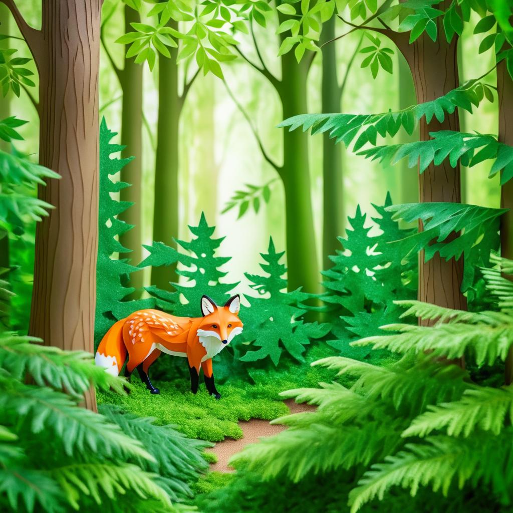 Curious Fox Hiding in Dense Forest