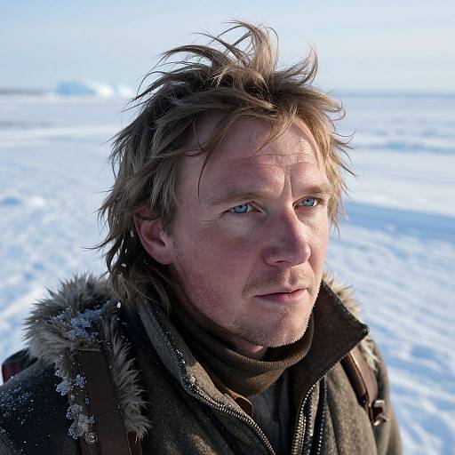 Hyperrealistic Slavic Arctic Explorer Portrait