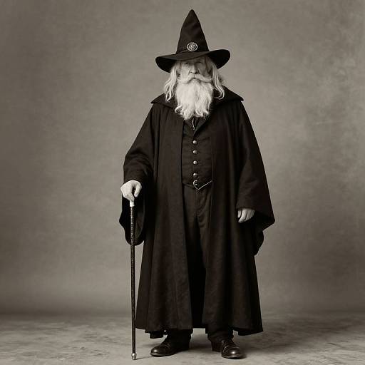 Victorian Wizard in Sepia Portrait